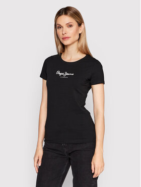Pepe Jeans Pepe Jeans T-Shirt New Virginia PL505202 Μαύρο Slim Fit