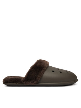 Crocs Тапочки Crocs Classic Fuzz Scuff 212143 Коричневий