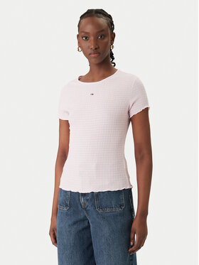 Tommy Jeans Tommy Jeans Camiseta Smock Seersucker DW0DW22219 Rosa Slim Fit