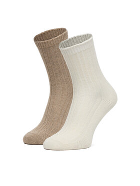Nine West Dlhé ponožky Nine West CEO_AS_NW_08_W_AW25 (2 PACK) Écru