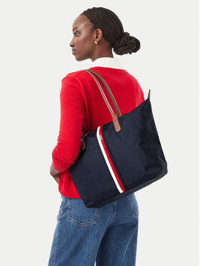 Tommy Hilfiger Táska Tommy Hilfiger Popette Tote Corp AW0AW19027 Sötétkék