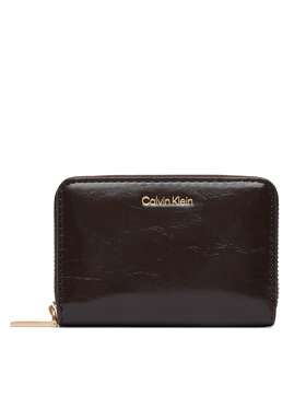Calvin Klein Peněženka Calvin Klein Foil Glossy Square Zip Around LV04F1201G Hnědá