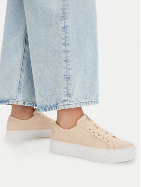Calvin Klein Сникърси Calvin Klein Vulc Flatf Laceup Jaq Aop HW0HW03265 Светложълт