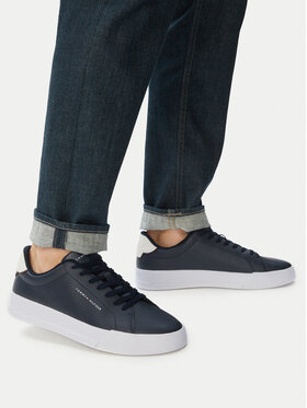 Tommy Hilfiger Sneakers Tommy Hilfiger Th Court Lth Detail Ess FM0FM05367 Bleumarin
