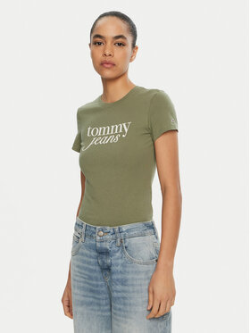 Tommy Jeans Tommy Jeans Camiseta Essential DW0DW19447 Verde Slim Fit