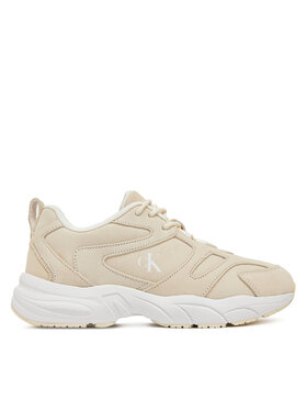 Calvin Klein Jeans Sneakersy Calvin Klein Jeans Retro Tennis Low Mg Mix Media Wn YW0YW01639 Écru