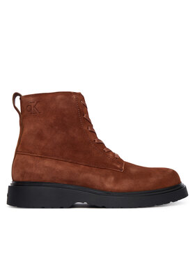 Calvin Klein Schnürschuhe Calvin Klein Combat Ess Lace Up Zip Boot Su YM0YM01371 Braun