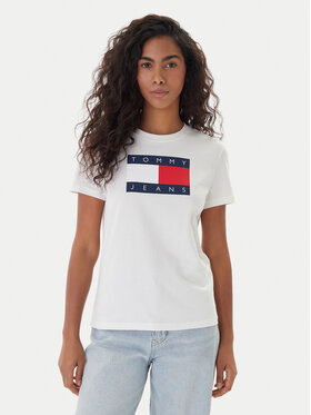 Tommy Jeans Tommy Jeans Camiseta Flag DW0DW22562 Écru Regular Fit