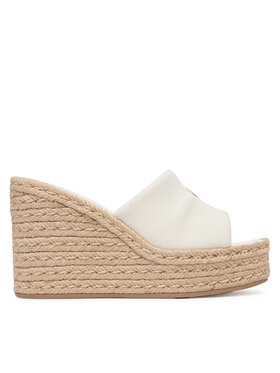 Calvin Klein Pantoletten Calvin Klein Wedge Espad 70 Canvas Mg HW0HW03282 Creme