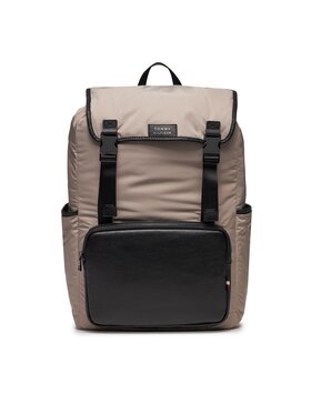 Tommy Hilfiger Rucsac Tommy Hilfiger Th Lux Nylon Flap Backpack AM0AM11817 Bej