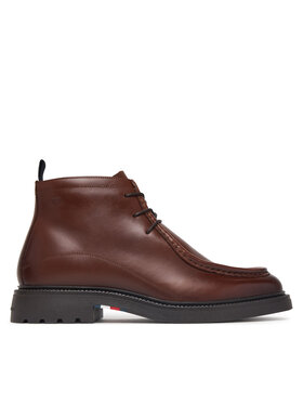 Tommy Hilfiger Μποτίνια Tommy Hilfiger Corporate Casual Lth Moc Chukka FM0FM05987 Καφέ