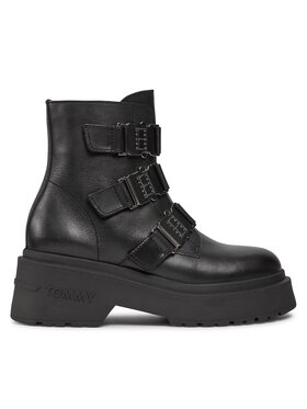 Tommy Jeans Členková obuv Tommy Jeans Tjw Chunky Boot Hardware EN0EN02443 Čierna