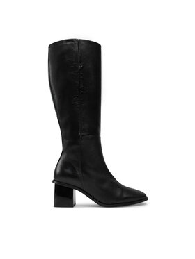 Calvin Klein Čižmy Calvin Klein Heel Knee Boot 50 W/Ml Lth HW0HW02321 Čierna