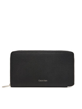 Calvin Klein Portafoglio Calvin Klein Foil Emboss Long Zip Fold LV04D1107G Nero