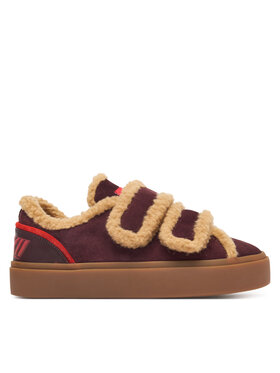 Inuikii Sneakersy Inuikii Lila Shearling Low Velcro 1001.001.0561 Bordó