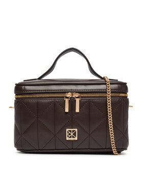 Calvin Klein Geantă Calvin Klein Quilted Beauty Case On Chain LV04F1123G Maro închis