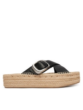 Calvin Klein Espadrilky Calvin Klein Flatf Espadrill Cross Lth Hdw HW0HW02892 Čierna