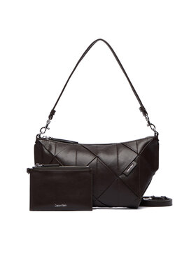 Calvin Klein Torebka Calvin Klein Woven Shoulder Bag LV04F3546G Brązowy
