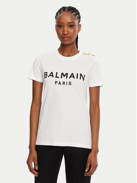 Balmain Balmain Футболка BF1EF005BB02 Білий Regular Fit