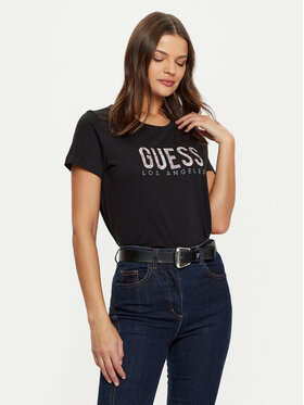 Guess Guess Футболка W5RI19 I3Z14 Чорний Regular Fit