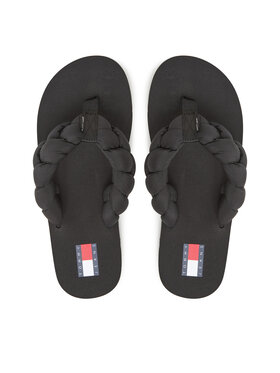 Tommy Jeans Zehentrenner Tommy Jeans Braided Thong Beach Sandal EN0EN02877 Schwarz