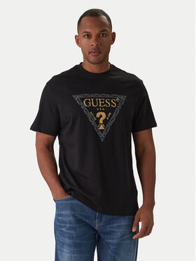 Guess Guess Футболка M6RI15 I3Z14 Чорний Regular Fit