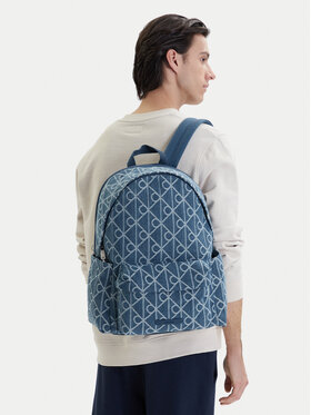 Calvin Klein Rucksack Calvin Klein Emblem Aop Denim Round Backpack LV04D3429G Blau