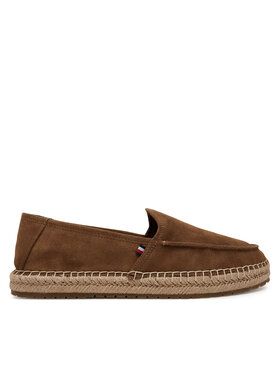 Tommy Hilfiger Espadrile Tommy Hilfiger Hilfiger Flex Espa Suede Loafer FM0FM05392 Rjava