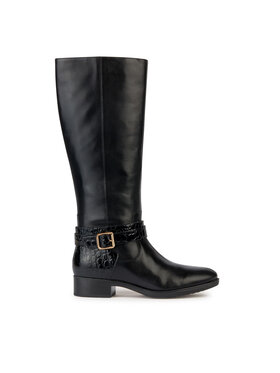 Geox Kozačky ve vojenském stylu Geox D Felicity D36G1A 04340 C9999 Černá