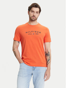 Tommy Hilfiger Tommy Hilfiger Camiseta Fathers Day MW0MW39356 Naranja Regular Fit