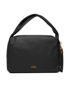 Tommy Hilfiger Soma Tommy Hilfiger City Leather Shoulder Bag AW0AW18152 Melns