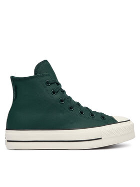 Converse Trampki Converse Chuck Taylor All Star Lift Platform Water-Repellent A18393C Zielony ciemny