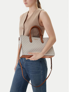 MICHAEL Michael Kors Сумка MICHAEL Michael Kors Scarlett Medium Signature Logo Satchel 30F4GETS2B Кремовий