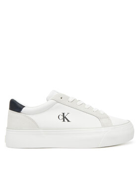 Calvin Klein Jeans Tenisenes Calvin Klein Jeans Vulc Flatform Mg Nylon Mix YW0YW01896 Balts