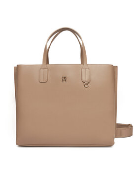 Tommy Hilfiger Kabelka Tommy Hilfiger Th Distinct Satchel AW0AW17463 Béžová