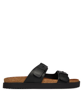 Tommy Hilfiger Papucs Tommy Hilfiger Cork Adjustable Lth Sandal FM0FM05754 Fekete