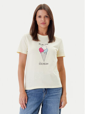 ONLY ONLY Футболка Fun Life 15349901 Жовтий Regular Fit