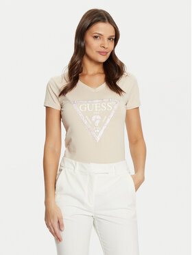 Guess Guess Majica W5RI21 J1314 Bež Regular Fit