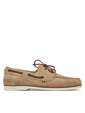 Tommy Hilfiger Īsi apavi Tommy Hilfiger Th Boat Shoe Core Suede FM0FM05387 Bēšs