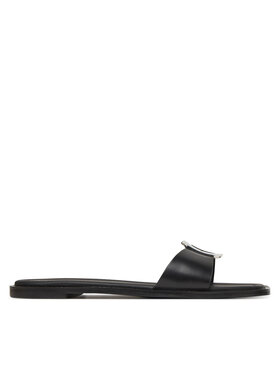 Calvin Klein Šľapky Calvin Klein Flat Slide W/Ck Hw Big - Lth HW0HW02482 Čierna