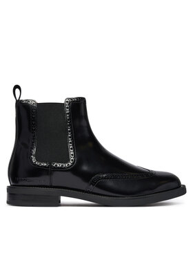 Tommy Hilfiger Chelsea Tommy Hilfiger Lth Abrasivato Brogue Chelsea FM0FM06079 Nero