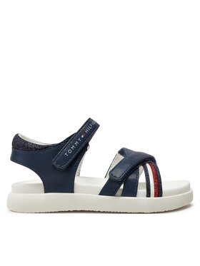 Tommy Hilfiger Sandály Tommy Hilfiger Strippes Velcro Sanadal T1A2-33234-0326 S Tmavomodrá
