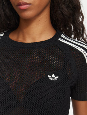 adidas adidas Póló Knitted Crochet Tee KC6481 Fekete Regular Fit