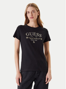 Guess Guess Футболка V5YI03 I3Z14 Чорний Regular Fit