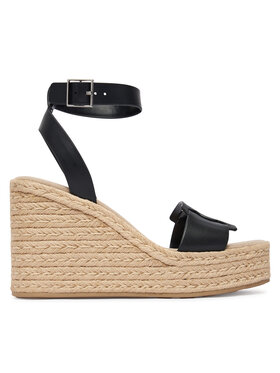 Calvin Klein Espadrilky Calvin Klein Wedge Espad 70 Embl Lth HW0HW02897 Čierna