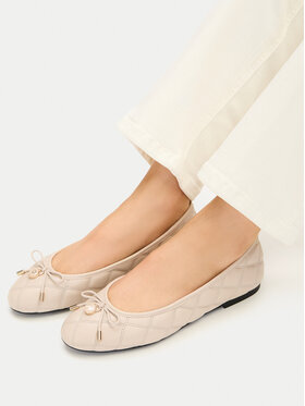 Tommy Hilfiger Balerini Tommy Hilfiger Charm Quilted Ballerina FW0FW09503 Bej deschis