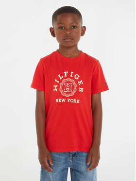 Tommy Hilfiger Tommy Hilfiger Majica Monotype Arch KB0KB08802 Rdeča Regular Fit