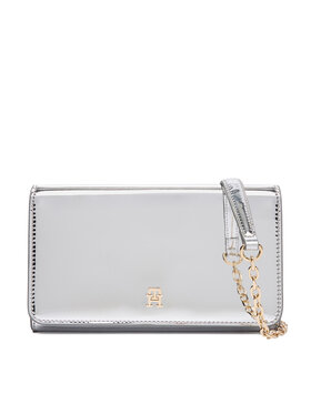 Tommy Hilfiger Kabelka Tommy Hilfiger Icon Flap W/Chain Met AW0AW17959 Strieborná