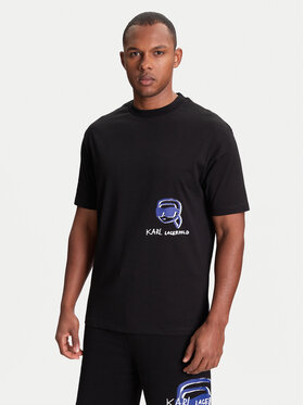 KARL LAGERFELD KARL LAGERFELD Póló 755144 553225 Fekete Regular Fit