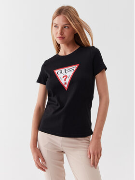 Guess Guess Футболка W1YI1B I3Z14 Чорний Slim Fit